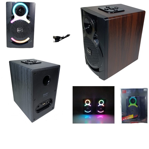 Parlante 1825 Caja Madera Multiuso PC TV Etc con BT USB RADIO LU