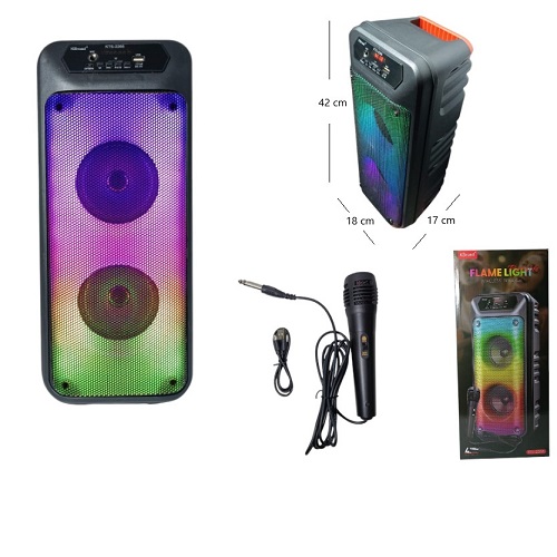 Torre ii Parlantes Karaoke 2266 Incluye Microfono BT USB LUCES, 