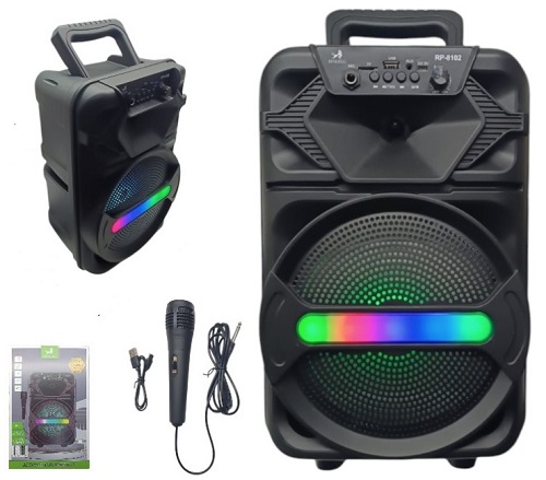 Parlante Karaoke 8 pulgadas 8102ii Incluye Micr