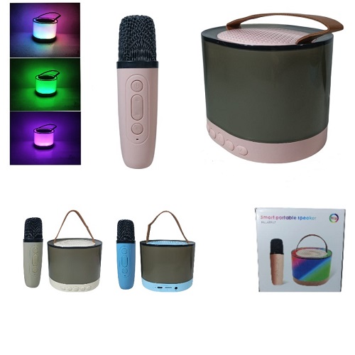 Parlante con Micrófono Inalámbrico II K52 +USB Luces etc