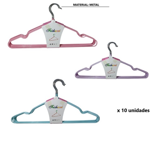 Set 10 perchas metálicas 580