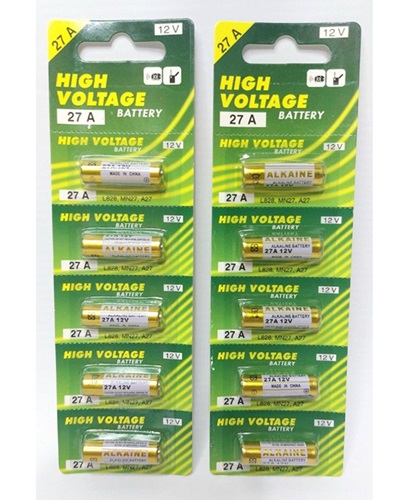 Pack 5 Pilas A27 Alarmas, Llaves Vehiculos etc mm