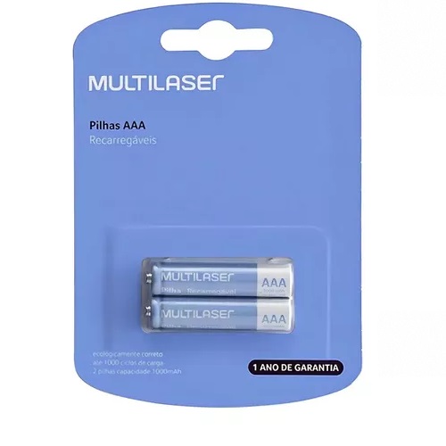 Pack 2 pilas AAA recargable 1.000 mah Multilaser