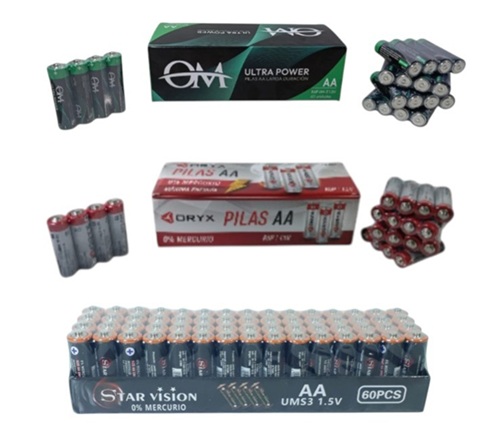 Pack 60 Pilas AA Marcas Variadas 9549AAii