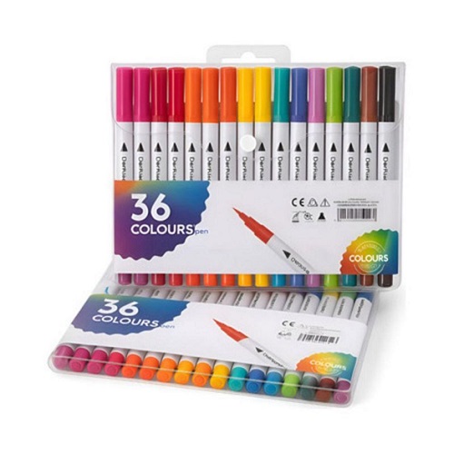Marcadores Pincel Doble punta x 36 unidades 1409gg