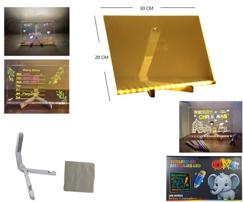 Pizarra Led 20x30 con Marcadores 83039ii