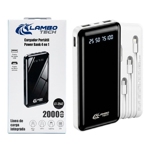 Cargador Portatil Power Bank 20.000 mAh LT-2547mm
