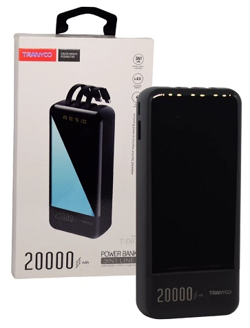 Power Bank T-D07 20.000 mah Alta Calidad Micro Usb Type C Iphone