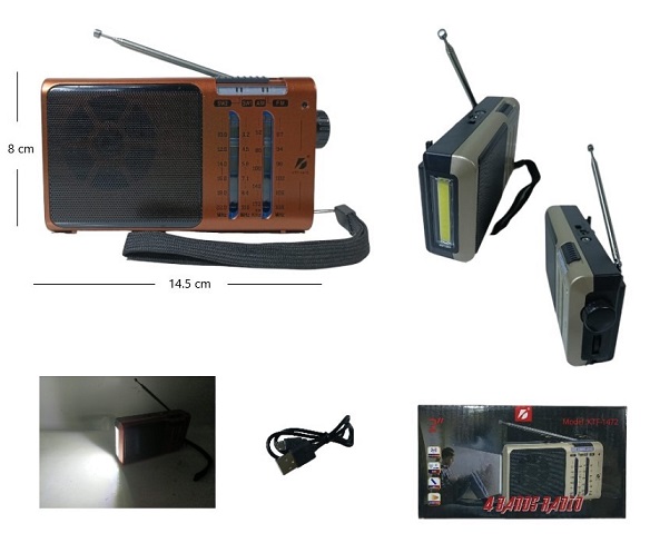 Radio Grande AM/FM Recargable con Linterna 1472ii