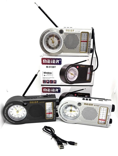 Radio Reloj Vintage AM-FM + BT USB etc M-572BToo