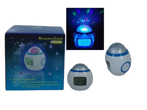 Reloj con Musica y Proyector Estrellas REJ-4402