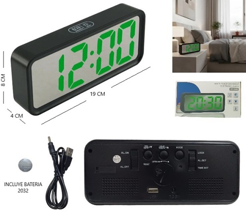 Reloj Digital Grande con Alarma 6508ii