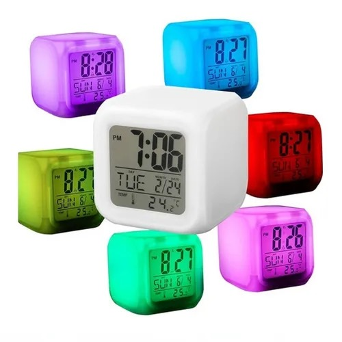 Reloj Despertador Cubo con IluminaciÃ³n Led
