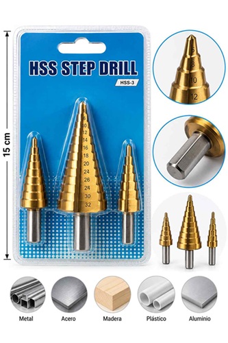 Set 3 Brocas Escalonadas HSS003ii