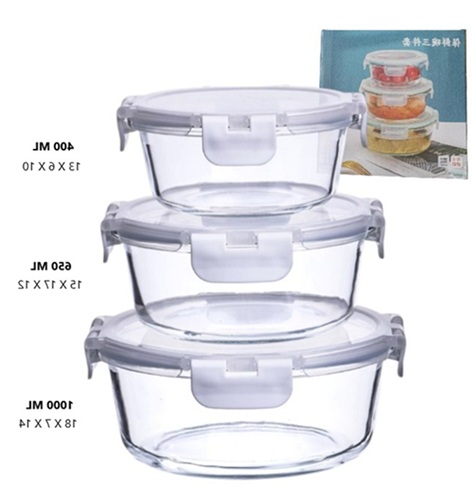 Set 3 Taper de Vidrio Cierre Hermetico HOG0369TRAii