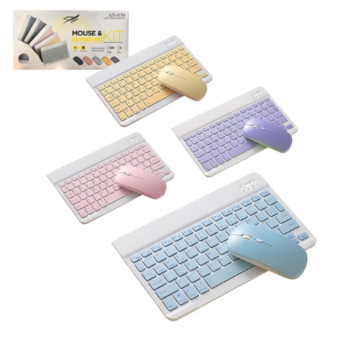 Kit Teclado + Mouse Inalambrico Bluetooth DN-030 Colores Variado