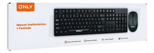 COMBO TECLADO + MOUSE Inalambrico ONLY â€“ NEGRO
