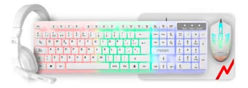 Teclado+Mouse+Auricular+Pad Noga NKB-413 Blanco