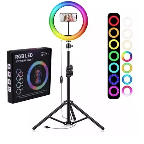 Aro RGB y Blanco cc Grande 36 cm 3 ton. trÃ­pode 2,10m