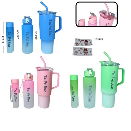 Set 3 Vasos Botellas T