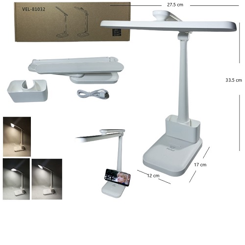 Velador Led Recargable Grande VEL-81032 soporte Celular y Portal