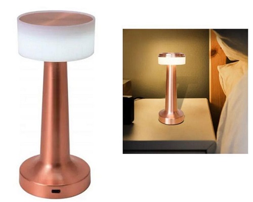 Velador Luz Escritorio Metalico Touch Rec USB 192gg