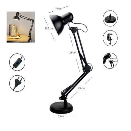 Velador Articulado Base y Morsa 220v VEL-81051