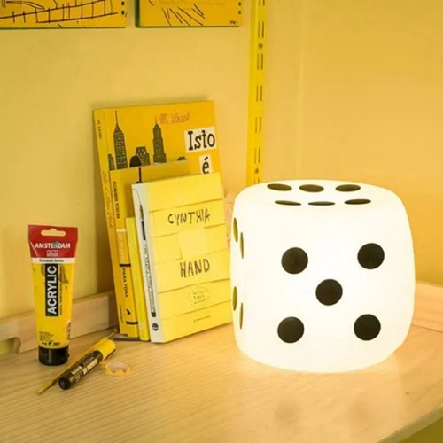 Lampara Velador Decoracion Formato Dado 1114gg