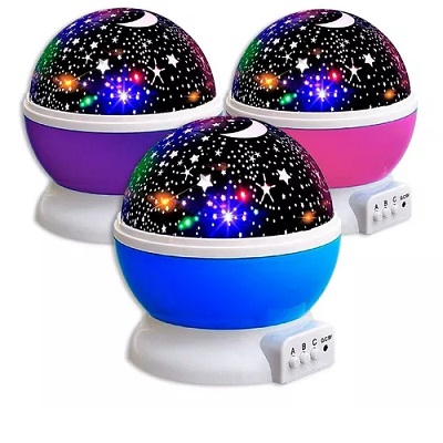 Velador oo Proyector Estrellas y Lunas USB y/o pilas
