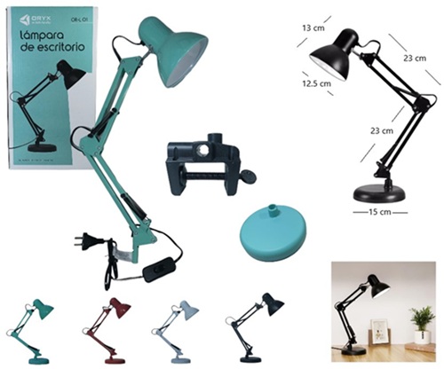 Velador Articulado Base y Morsa 220v ORL01