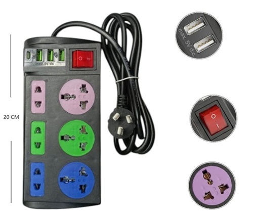 Zapatilla Multitomas + 3 USB + 1 TC 2503UII