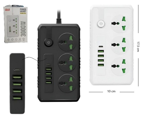 Zapatilla 3 Tomas 4 USB 1 Type C B09ii