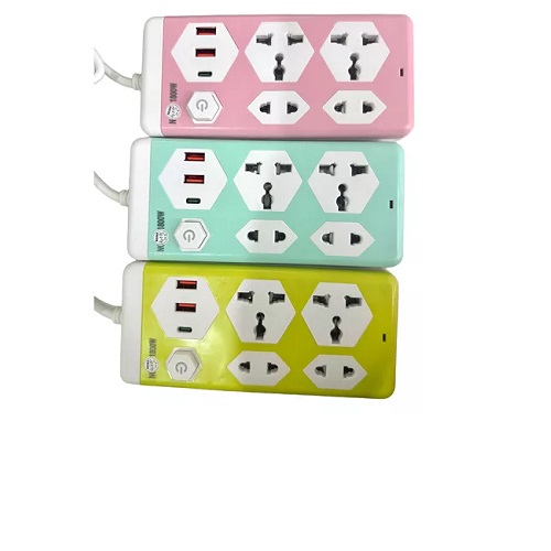 AMT-F1  Zapatilla 4 tomas + 2 Cargador USB + 1 Type C